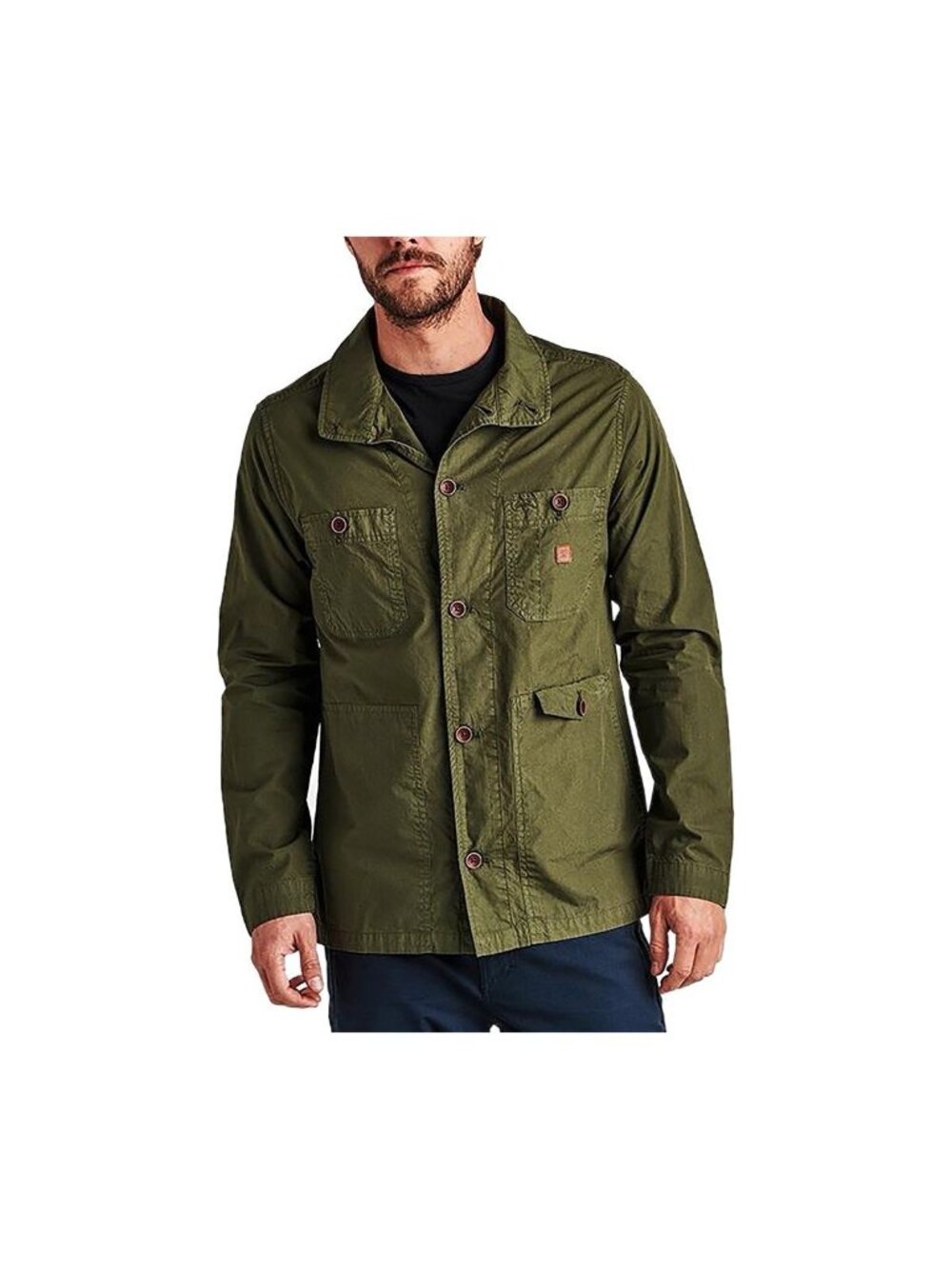 Roark Mens Utility Jacket Green Cotton Canvas Chore Military Workwear M